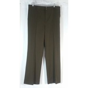 LRL Lauren Olive Wool Elastane Dress Pants 12